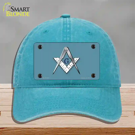 Masons Logo Novelty License Plate Hat Unconstructed Cotton / Lake Blue