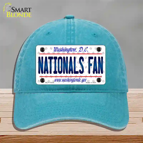 Nationals Fan Washington DC Novelty License Plate Hat Unconstructed Cotton / Lake Blue