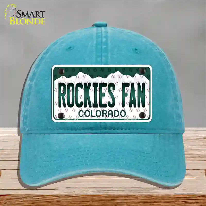 Rockies Fan Colorado Novelty License Plate Hat Unconstructed Cotton / Lake Blue