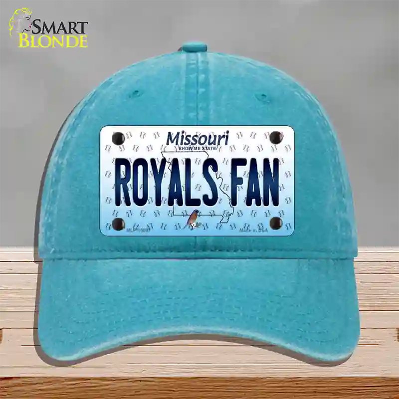 Royals Fan Missouri Novelty License Plate Hat Unconstructed Cotton / Lake Blue