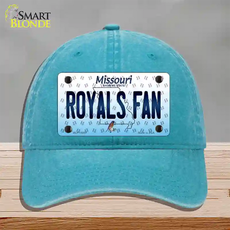 Royals Fan Missouri Novelty License Plate Hat Unconstructed Cotton / Lake Blue