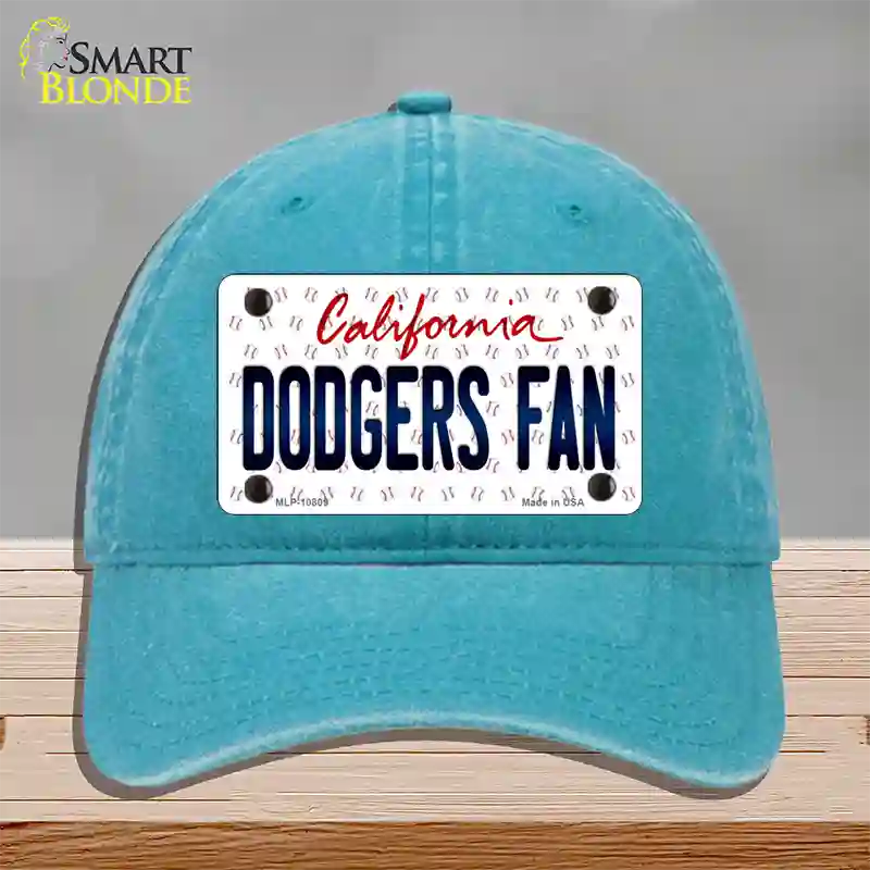 Dodgers Fan California Novelty License Plate Hat Unconstructed Cotton / Lake Blue