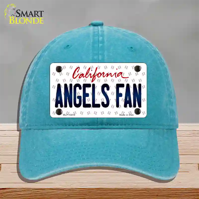 Angels Fan California Novelty License Plate Hat Unconstructed Cotton / Lake Blue