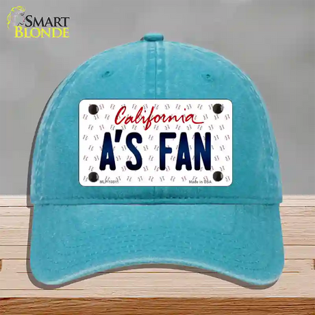 As Fan California Novelty License Plate Hat Unconstructed Cotton / Lake Blue