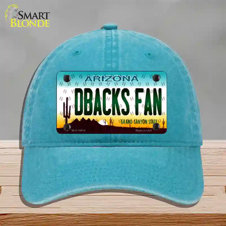 Dbacks Fan Arizona Novelty License Plate Hat Unconstructed Cotton / Lake Blue