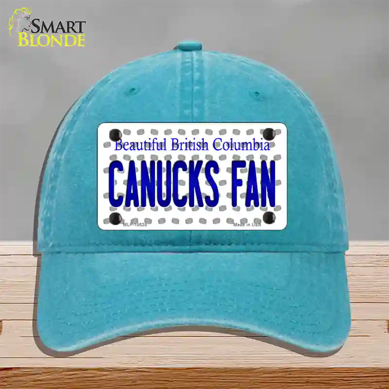 Canucks Fan British Columbia Novelty License Plate Hat Unconstructed Cotton / Lake Blue