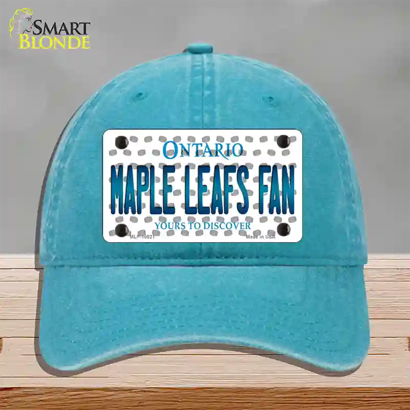 Maple Leafs Fan Ontario Novelty License Plate Hat Unconstructed Cotton / Lake Blue