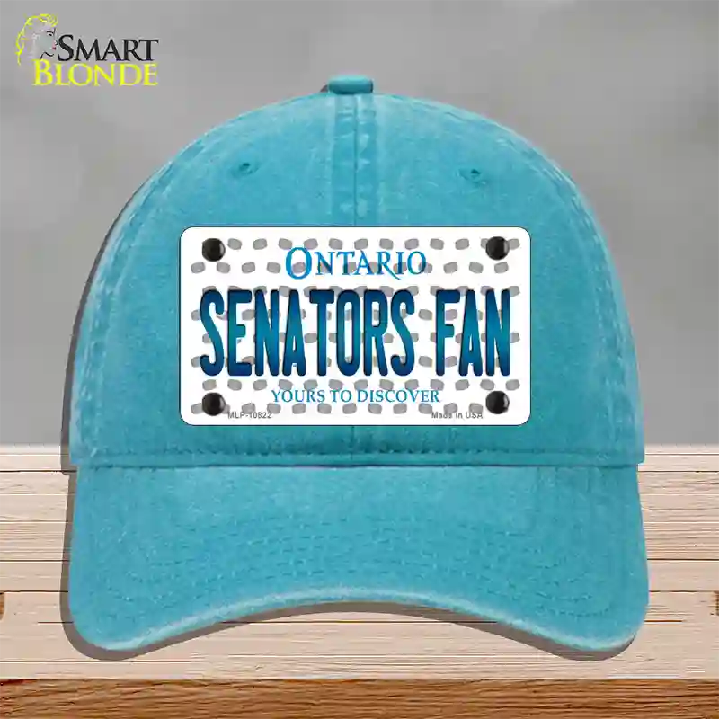 Senators Fan Ontario Novelty License Plate Hat Unconstructed Cotton / Lake Blue