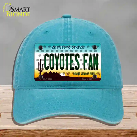 Coyotes Fan Arizona Novelty License Plate Hat Unconstructed Cotton / Lake Blue