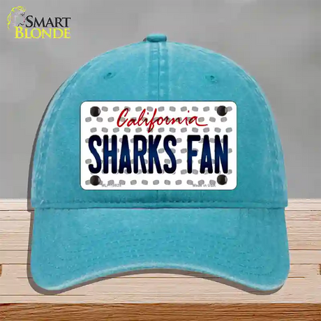 Sharks Fan California Novelty License Plate Hat Unconstructed Cotton / Lake Blue