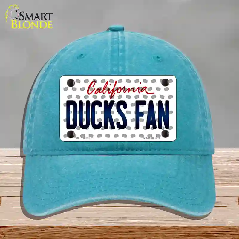 Ducks Fan California Novelty License Plate Hat Unconstructed Cotton / Lake Blue