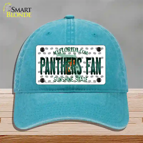 Panthers Fan Florida Novelty License Plate Hat Unconstructed Cotton / Lake Blue