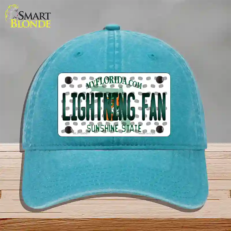 Lightning Fan Florida Novelty License Plate Hat Unconstructed Cotton / Lake Blue