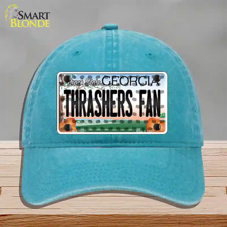 Thrashers Fan Georgia Novelty License Plate Hat Unconstructed Cotton / Lake Blue