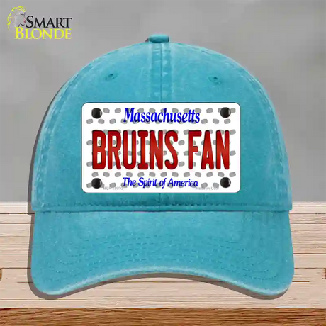 Bruins Fan Massachusetts Novelty License Plate Hat Unconstructed Cotton / Lake Blue