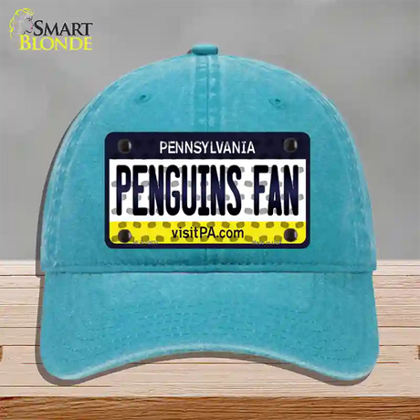 Penguins Fan Pennsylvania Novelty License Plate Hat Unconstructed Cotton / Lake Blue