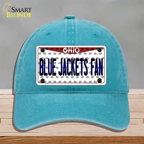 Blue Jackets Fan Ohio Novelty License Plate Hat Unconstructed Cotton / Lake Blue