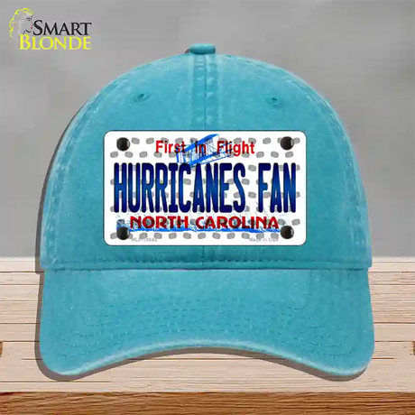 Hurricanes Fan North Carolina Novelty License Plate Hat Unconstructed Cotton / Lake Blue