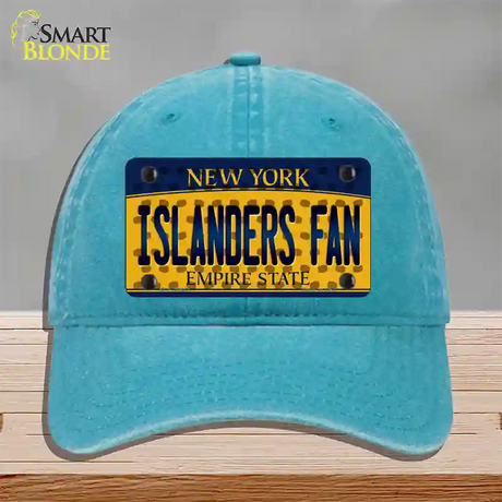 Islanders Fan New York Novelty License Plate Hat Unconstructed Cotton / Lake Blue