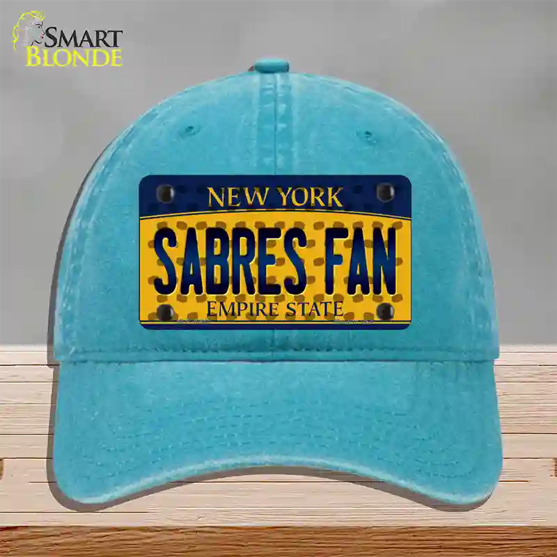 Sabres Fan New York Novelty License Plate Hat Unconstructed Cotton / Lake Blue