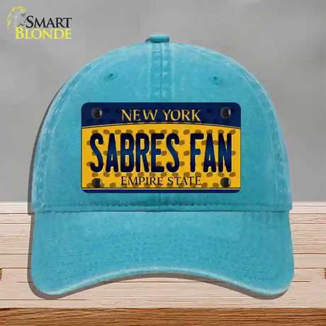 Sabres Fan New York Novelty License Plate Hat Unconstructed Cotton / Lake Blue