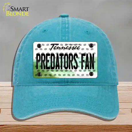 Predators Fan Tennessee Novelty License Plate Hat Unconstructed Cotton / Lake Blue