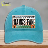 Hawks Fan Georgia Novelty License Plate Hat Unconstructed Cotton / Lake Blue