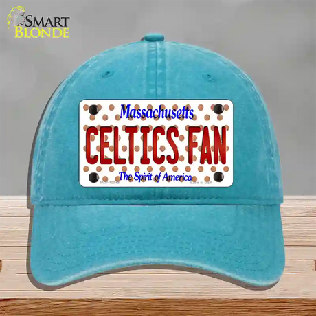 Celtics Fan Massachusetts Novelty License Plate Hat Unconstructed Cotton / Lake Blue