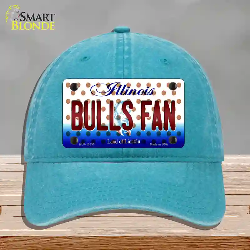 Bulls Fan Illinois Novelty License Plate Hat Unconstructed Cotton / Lake Blue