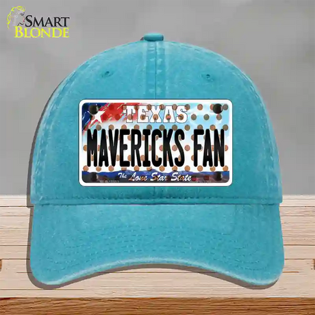 Mavericks Fan Texas Novelty License Plate Hat Unconstructed Cotton / Lake Blue