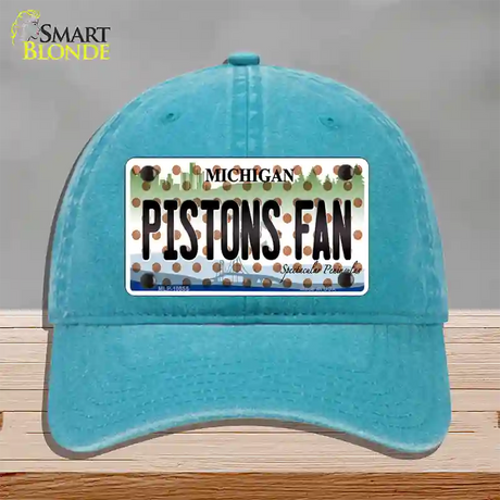 Pistons Fan Michigan Novelty License Plate Hat Unconstructed Cotton / Lake Blue