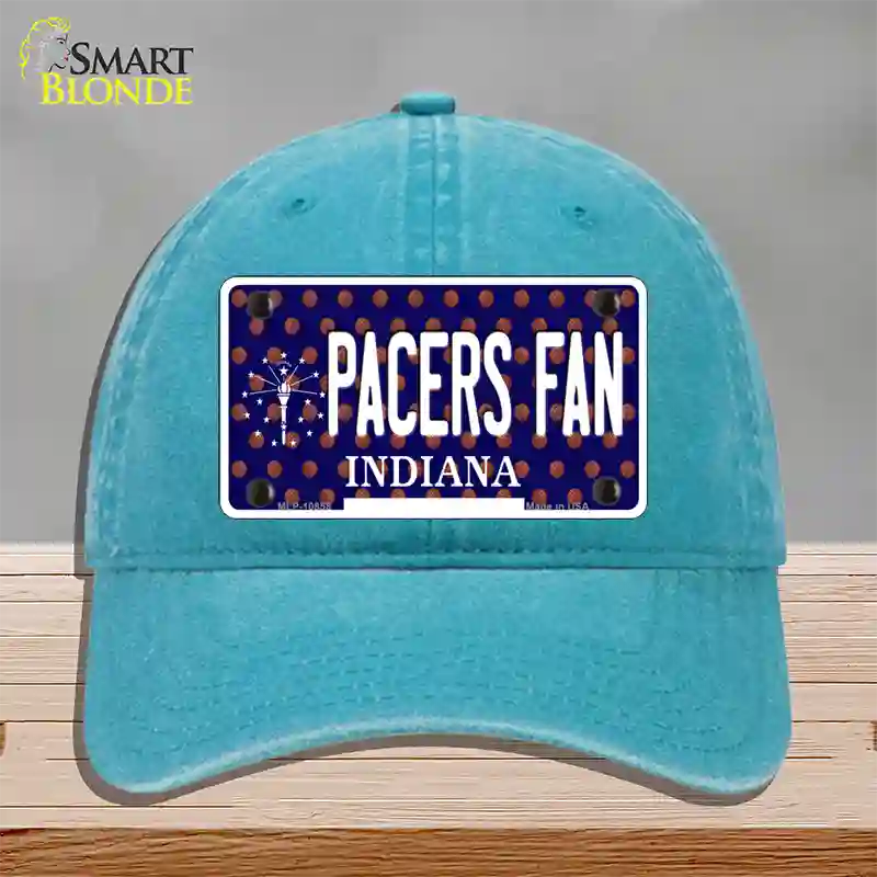 Pacers Fan Indiana Novelty License Plate Hat Unconstructed Cotton / Lake Blue