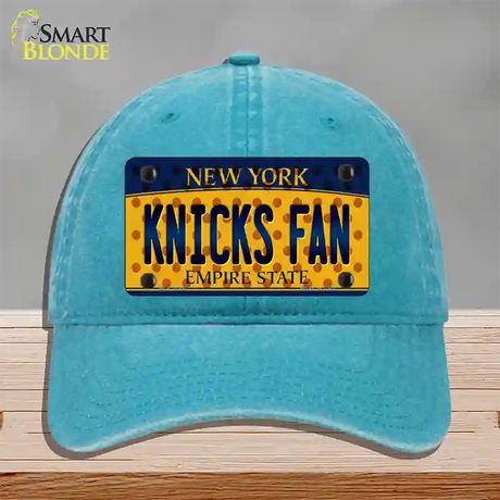 Knicks Fan New York Novelty License Plate Hat Unconstructed Cotton / Lake Blue