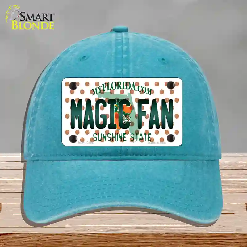 Magic Fan Florida Novelty License Plate Hat Unconstructed Cotton / Lake Blue