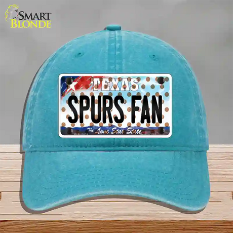 Spurs Fan Texas Novelty License Plate Hat Unconstructed Cotton / Lake Blue