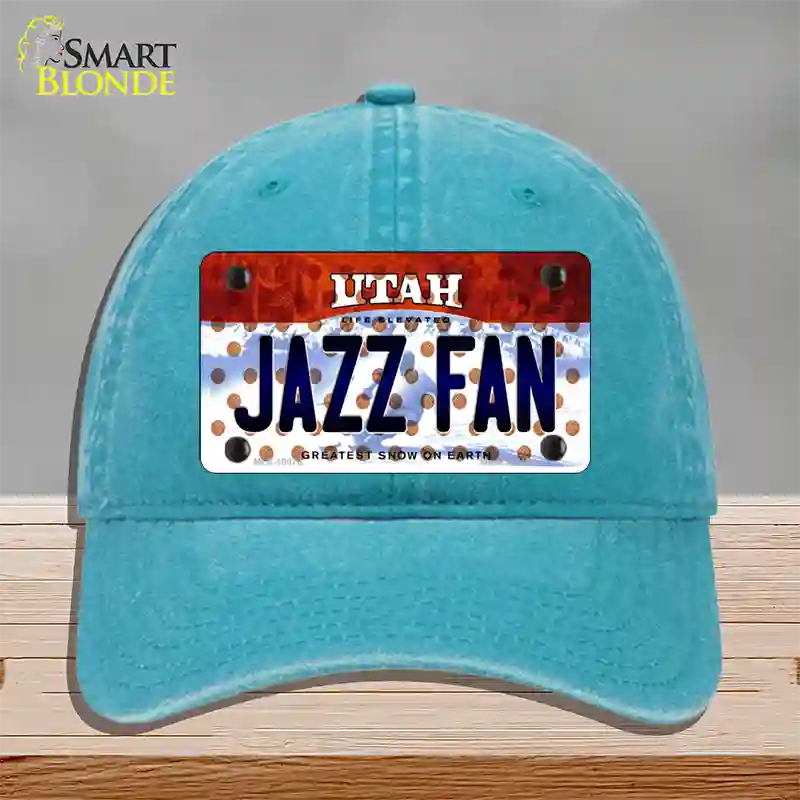 Jazz Fan Utah Novelty License Plate Hat Unconstructed Cotton / Lake Blue