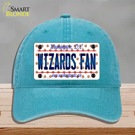 Wizards Fan Washington DC Novelty License Plate Hat Unconstructed Cotton / Lake Blue