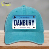 Danbury Connecticut Novelty License Plate Hat Unconstructed Cotton / Lake Blue