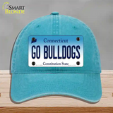 Go Bulldogs Connecticut Novelty License Plate Hat Unconstructed Cotton / Lake Blue