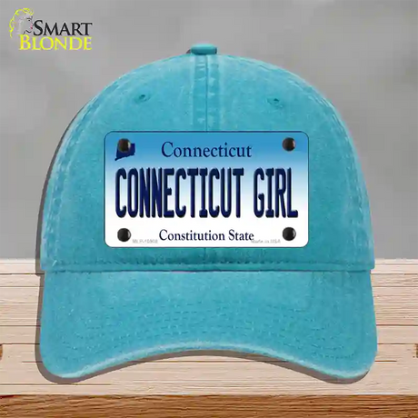 Connecticut Girl Connecticut Novelty License Plate Hat Unconstructed Cotton / Lake Blue