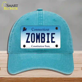 Zombie Connecticut Novelty License Plate Hat Unconstructed Cotton / Lake Blue