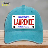 Lawrence Massachusetts Novelty License Plate Hat Unconstructed Cotton / Lake Blue