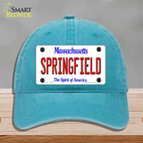 Springfield Massachusetts Novelty License Plate Hat Unconstructed Cotton / Lake Blue