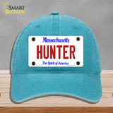 Hunter Massachusetts Novelty License Plate Hat Unconstructed Cotton / Lake Blue