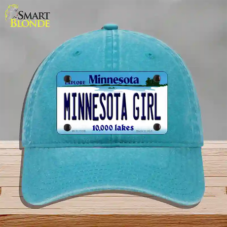 Minnesota Girl Minnesota Novelty License Plate Hat Unconstructed Cotton / Lake Blue