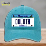 Duluth Minnesota State Novelty License Plate Hat Unconstructed Cotton / Lake Blue