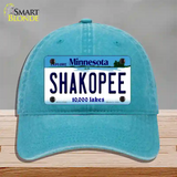 Shakopee Minnesota State Novelty License Plate Hat Unconstructed Cotton / Lake Blue