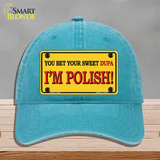 Im Polish Yellow Novelty License Plate Hat Unconstructed Cotton / Lake Blue