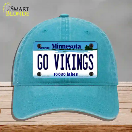 Go Vikings Minnesota Novelty License Plate Hat Unconstructed Cotton / Lake Blue