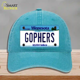 Gophers Minnesota State Novelty License Plate Hat Unconstructed Cotton / Lake Blue